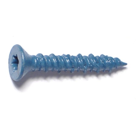 Torquemaster Masonry Screw, 3/16" Dia., Flat, 1 1/4 in L, Steel Blue Ruspert, 100 PK 51221